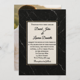 Marble Onyx Photo Wedding Invitation Einladung