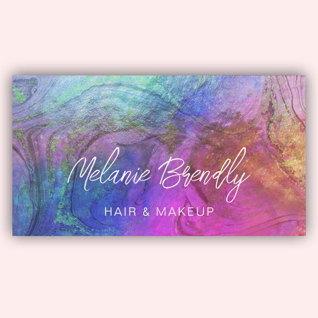 Marble Opal Holographic Pattern Business Card Visitenkarte (Von Creator hochgeladen)