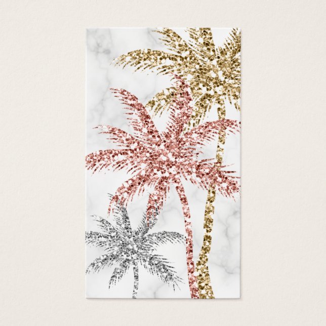 Marble Palm Tree Blätter Tri Gold Glitzer Glam (Vorderseite)