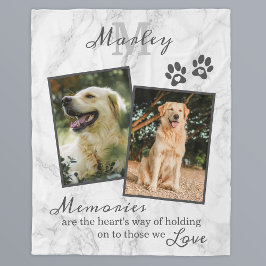 Marble Pet Memorial Beileid Foto Fleecedecke
