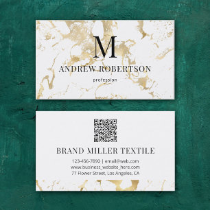 Marble QR Code Imitate Gold Foil Visitenkarte