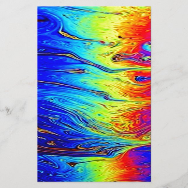 Marble Rainbow Artwork Beautiful Briefpapier (Vorderseite)