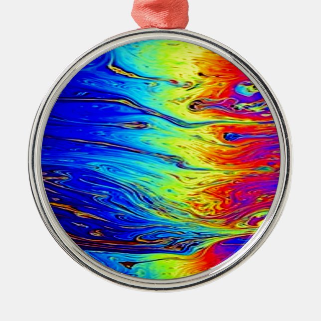 Marble Rainbow Artwork Beautiful Ornament Aus Metall (Vorne)