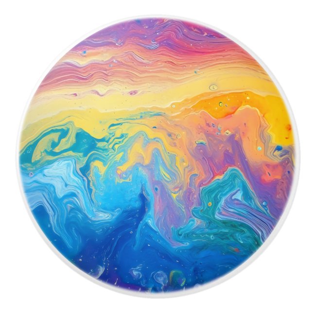 Marble Rainbow Pattern Keramikknauf (Vorderseite)