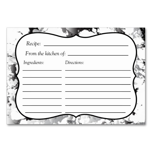 Marble-Rezept-Karte Tischnummer (Vorderseite)