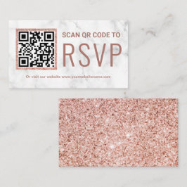 Marble Rose Gold QR Code UAWG Wedding Website Begleitkarte