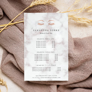 Marble Rose Gold Wimpern- und Augenbrauen-Preise & Flyer