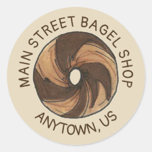 Marble Rye Bagel Shop Feinschmecker Frühstück Runder Aufkleber