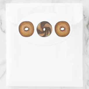 Marble Rye Schlicht Bagels Frühstück Brunch NYC De Ovaler Aufkleber