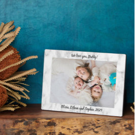 Marble Script Wir Liebe Sie Daddy Personalisiert N Fotoplatte