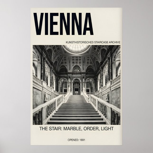 Marble Staircase Poster Vienna Architecture (Vorne)