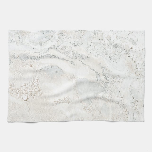Marble Stone Bright Carrara Beige Ivory Gray Handtuch (Horizontal)