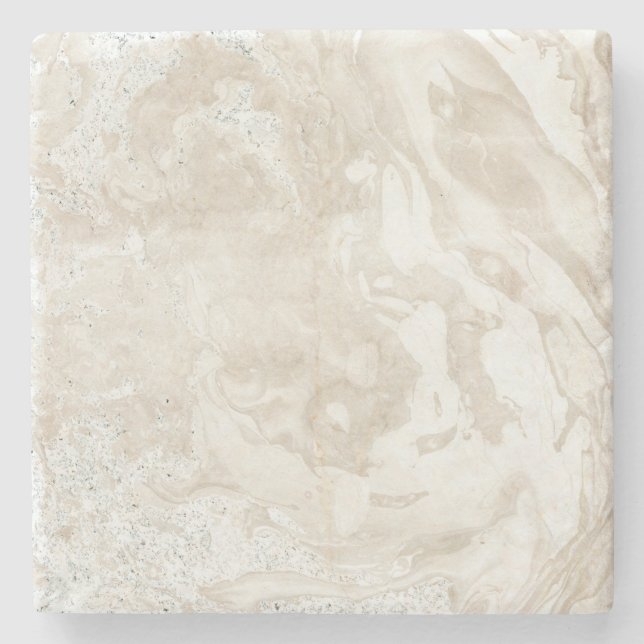 Marble Stone Bright Carrara Beige Ivory Gray Steinuntersetzer (Vorderseite)