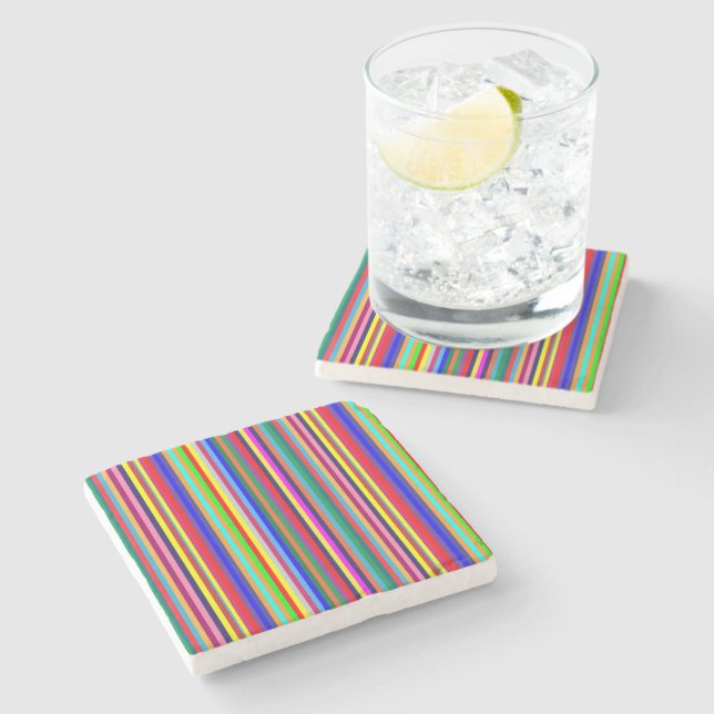 Marble Stone Coaster Colorful Stripe  Steinuntersetzer (Seitenansicht)