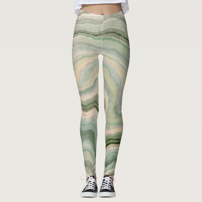 Marble Stone Graphic All-Over-Print Leggings (Vorderseite)