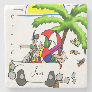 Marble Stone Untersetzer Beach Fun