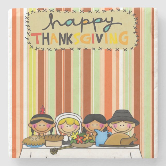 Marble Stone Untersetzer Erntedank (Vorderseite)