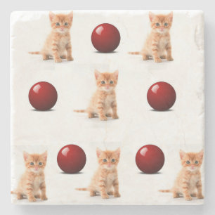 Marble Stone Untersetzer Kitten