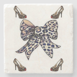 Marble Stone Untersetzer Leopard