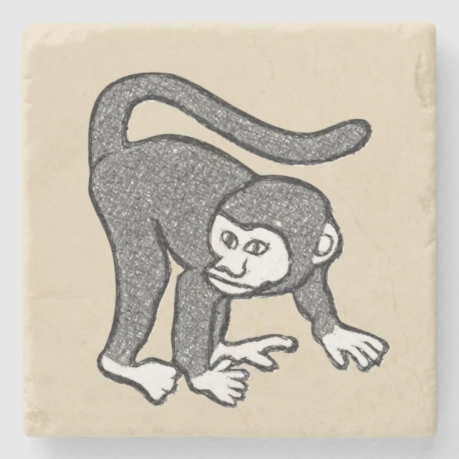 Marble Stone Untersetzer Monkey (Vorderseite)