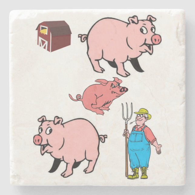 Marble Stone Untersetzer Pig (Vorderseite)