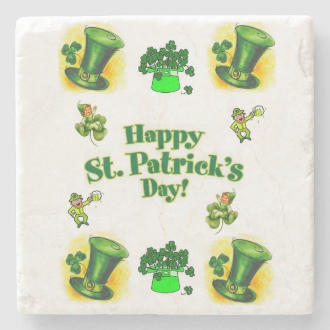 Marble Stone Untersetzer St. Patrick's Day (Vorderseite)