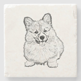 Marble Stone Untersetzer - Walisisches Corgi