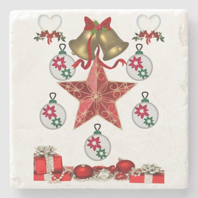 Marble Stone Untersetzer Weihnachten (Vorderseite)