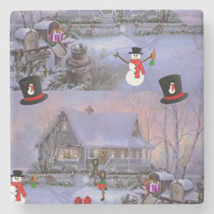 Marble Stone Untersetzer Weihnachten