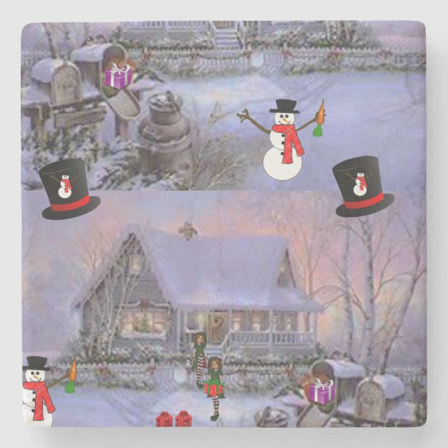 Marble Stone Untersetzer Weihnachten (Vorderseite)