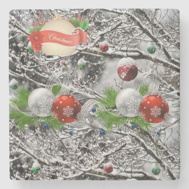 Marble Stone Untersetzer Weihnachten (Vorderseite)