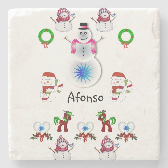 Marble Stone Untersetzer Weihnachten (Vorderseite)