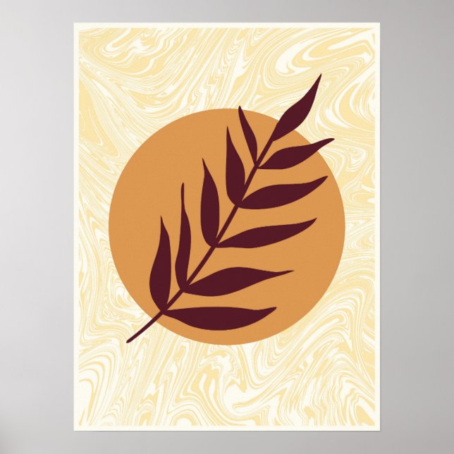 Marble Sunset Leaf Poster (Vorne)