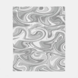 Marble Swirl Texture - Silver Tones Fleecedecke