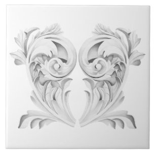 Marble Tendrils auf einer weißen Keramik Fliese