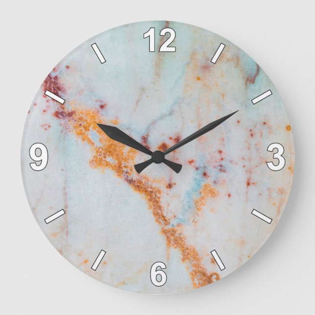 Marble Texture Wall Clock Modern Home Decor Große Wanduhr (Vorderseite)