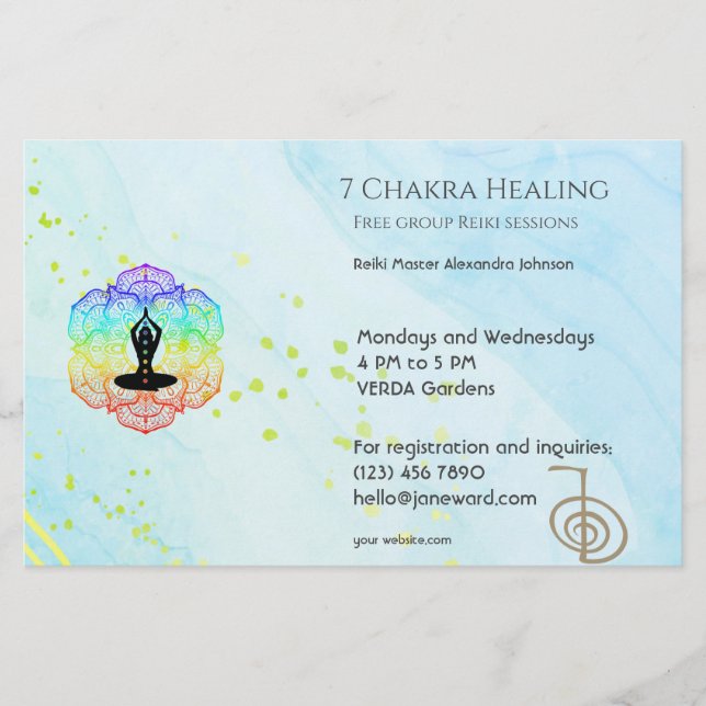 Marble Waves Chakra Energie Heiler Reiki Horizonta Flyer (Vorne)
