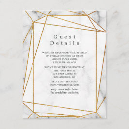 Marble Wedding Guest Details Begleitkarte