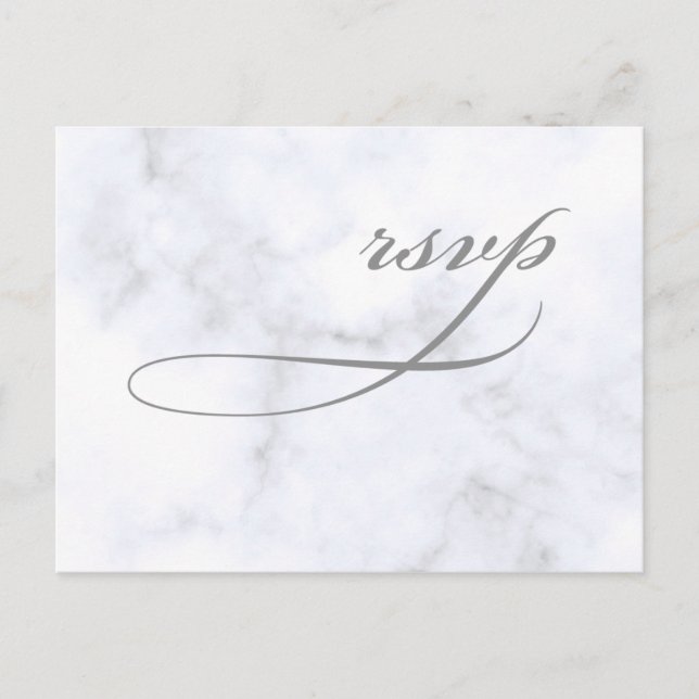 Marble Wedding rsvp Einladungspostkarte (Vorderseite)