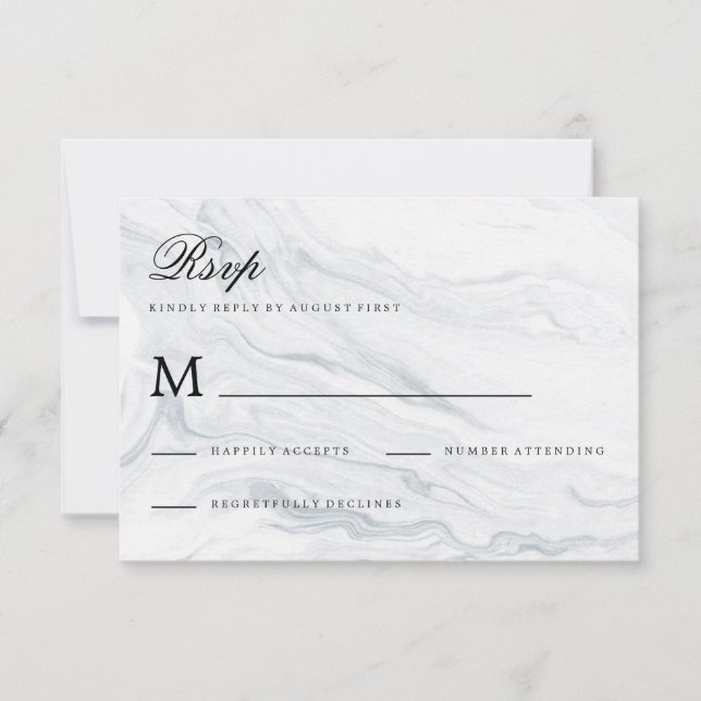 Marble Wedding RSVP Response Karte (Vorderseite)