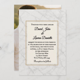 Marble Whisper Photo Wedding Invitation Einladung