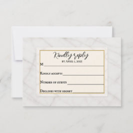 Marble Whisper Wedding RSVP Card