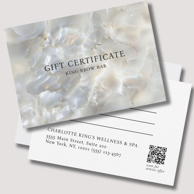 MARBLE WHITE-SILVER SALON QR CODE-GESCHENKZEUG (MARBEL WHITE-SILVER SALON QR CODE GIFT CERTIFICATE)