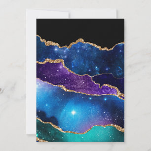 Marbled Agate Stone Galaxy Funkelnd Sterne Dankeskarte