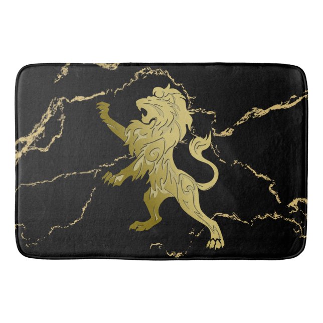 Marbled Golden Royal Lion Badematte (Vorderseite)