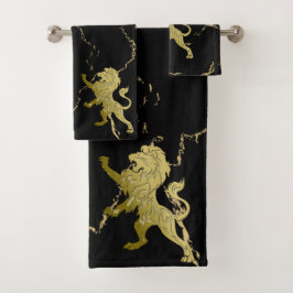 Marbled Golden Royal Lion Badhandtuch Set