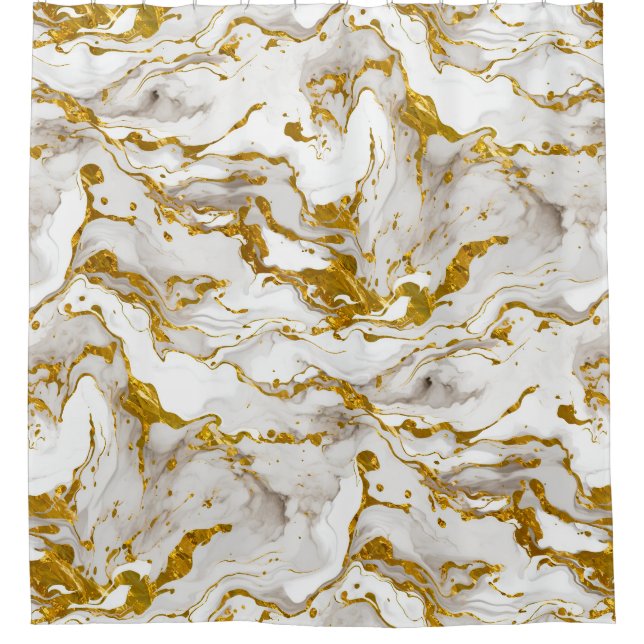 Marbled Mable Elegante Chic Dusche Duschvorhang (Vorderseite)