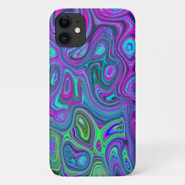 Marbled Magenta und Lime Green Groovy Abstrakte Ku Case-Mate iPhone Hülle (Rückseite)