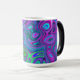 Marbled Magenta und Lime Green Groovy Abstrakte Ku Verwandlungstasse