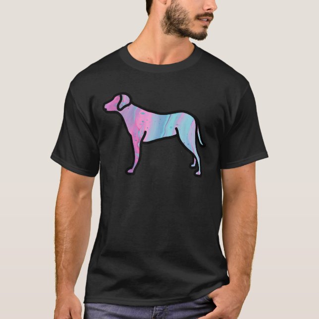 Marbled Pink And Blue Labrador Retriever T-Shirt (Vorderseite)